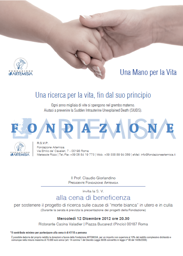 Cena Beneficenza Fondazione Artemisia